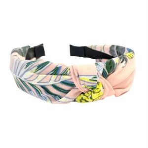 Pink Tropical Floral Wide Knot Wrapped Headband